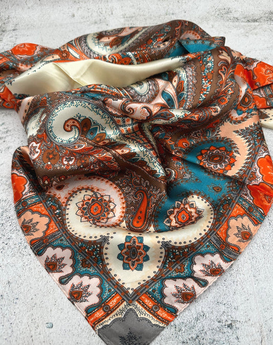 WESTERN WILD RAG - RUST & TEAL PAISLEY