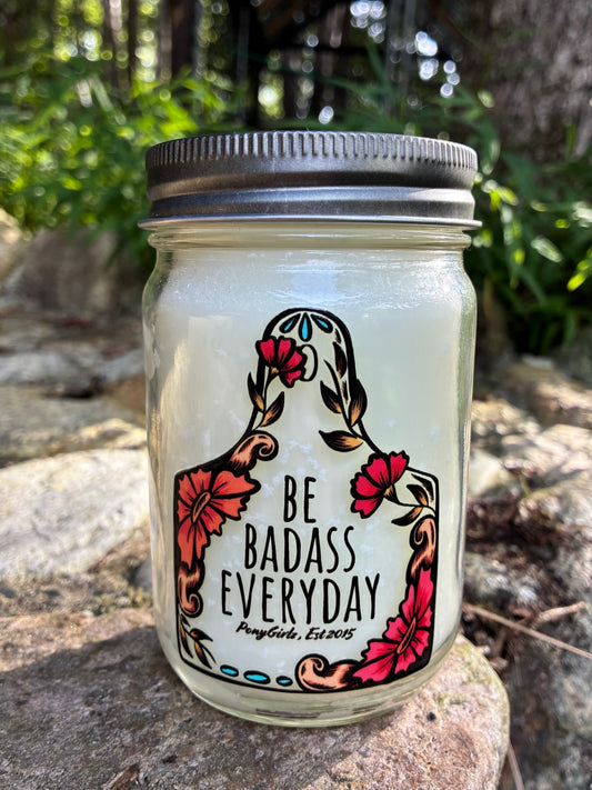 CANDLE - LAUREN CHANEY'S "BE BADASS EVERYDAY" CATTLE EAR TAG DESIGN
