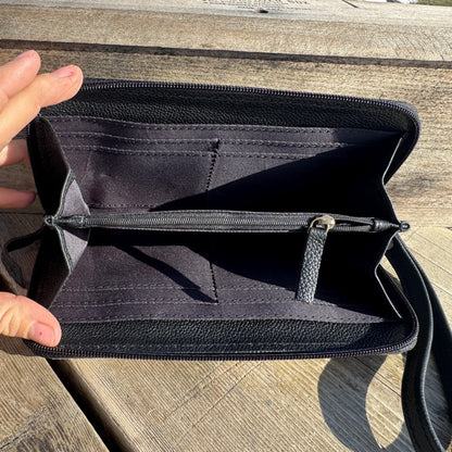 Checkered Black and White Genuine Leather Western Purse, Wallet, OR Clutch by Double B Wild Rags